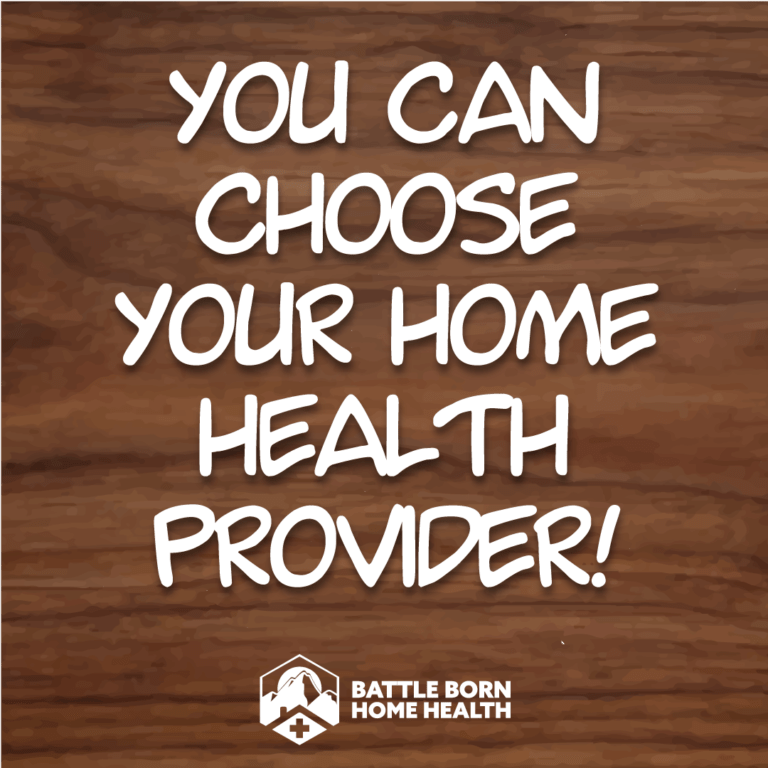 Battle Born Home Health Logo with blog title home health patient choice