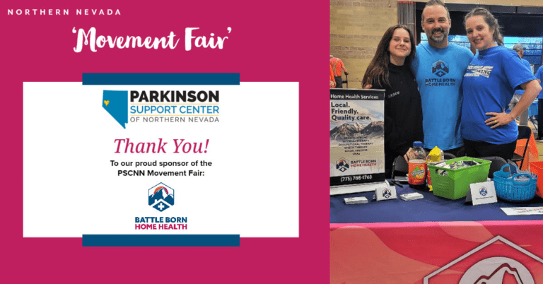 Parkinson Support Center of Northern Nevada event image featuring Battle Born Home Health