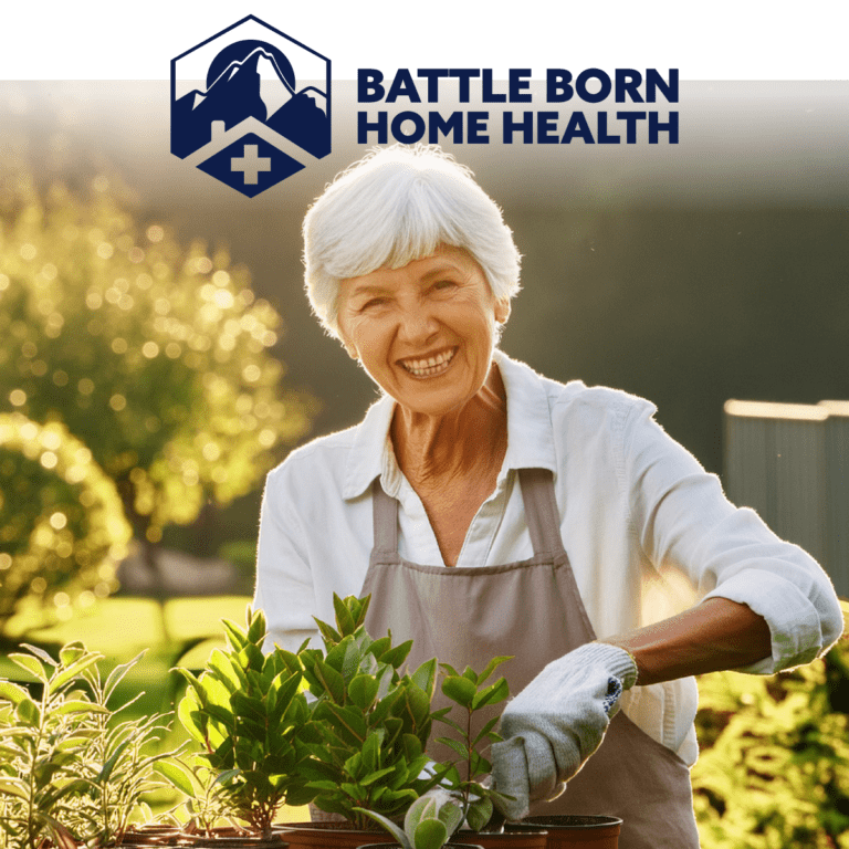 senior gardening outdoors