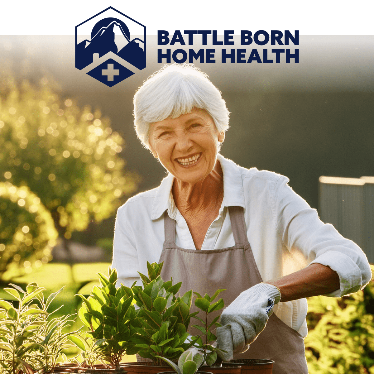 senior gardening outdoors